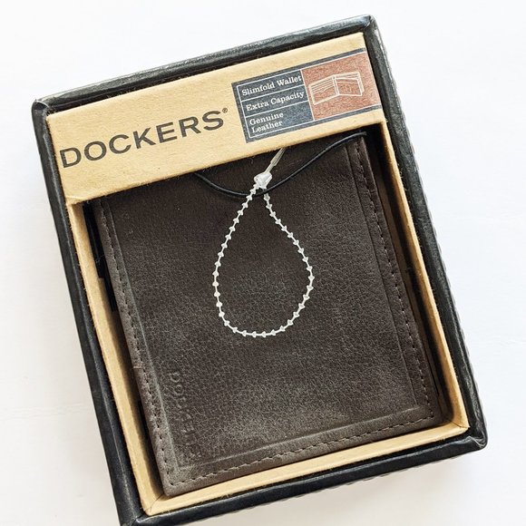 Dockers Other - Dockers Brown Leather Slimfold Wallet NWT